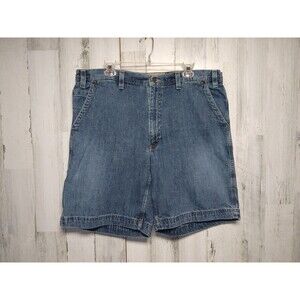 Eddie Bauer Mens Size 38 Blue Easy Fit Carpenter Side Pockets Jean Shorts